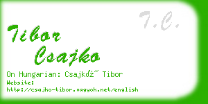 tibor csajko business card